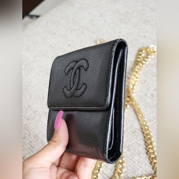 Chanel Black Caviar Leather Wallet on Chain - Picture 3 of 16